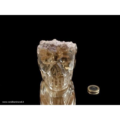 Teschio di cristallo in citrino naturale