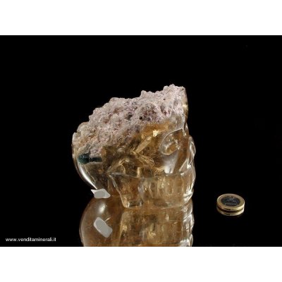 Teschio di cristallo in citrino naturale