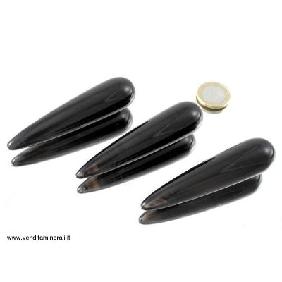 Lamelle d'ossidiana smussate per massaggi