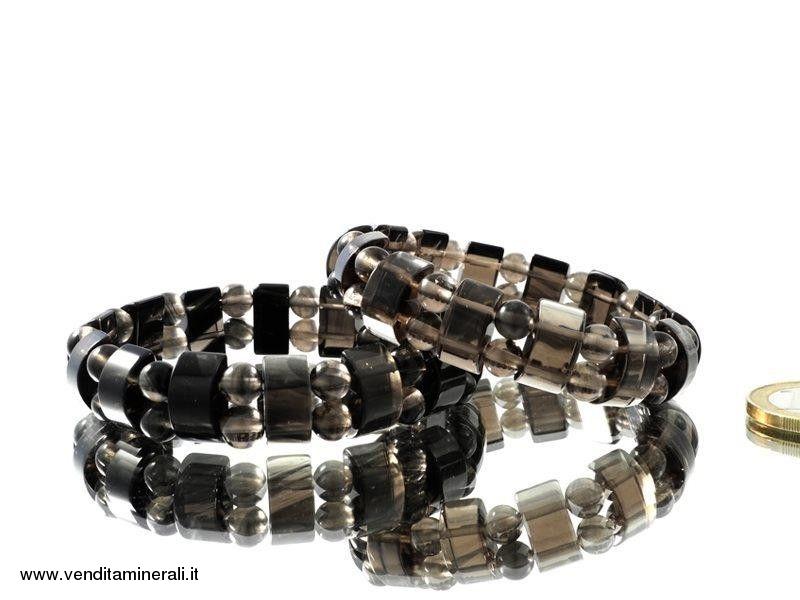 Bracciale fantasia di lamelle d'ossidiana