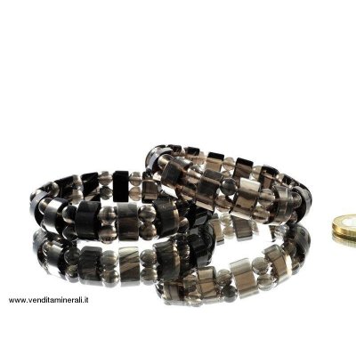 Bracciale fantasia di lamelle d'ossidiana