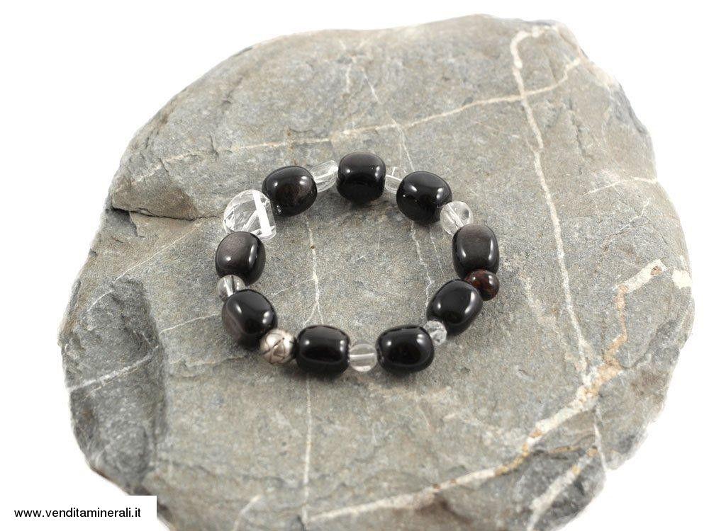 Ossidiana d'argento con strass