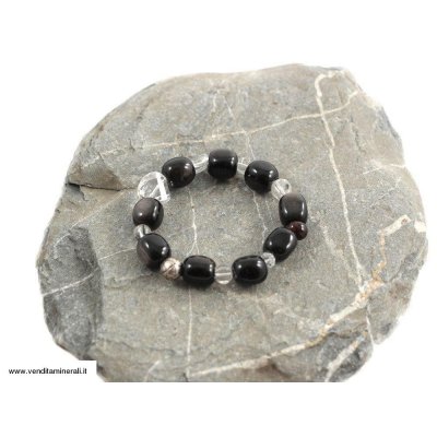 Ossidiana d'argento con strass