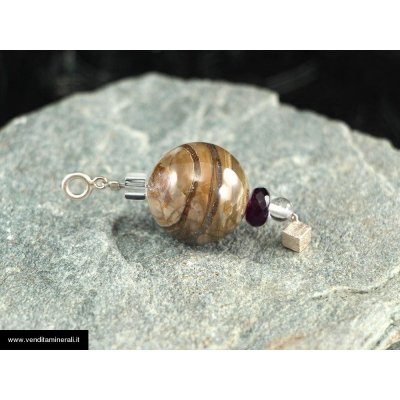 Diaspro al cappuccino con ametista e strass