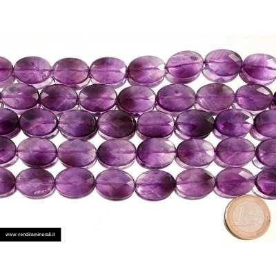 Filo di catena con ellissi sfaccettate di ametista