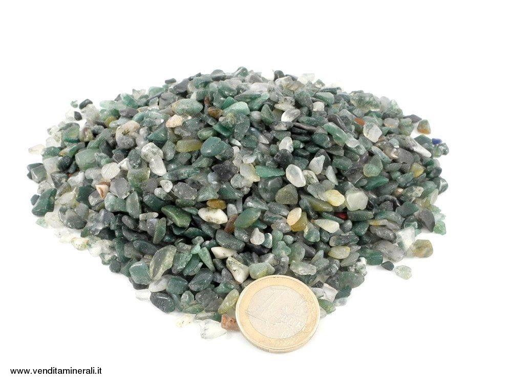 Agata di muschio - micro pietre burattate 0,5 kg