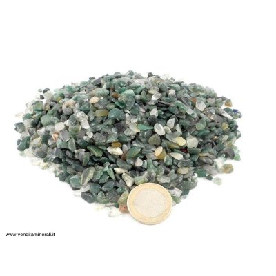 Agata di muschio - micro pietre burattate 0,5 kg