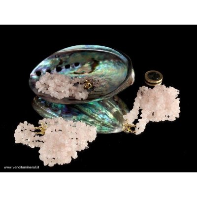 Collana con nastro di quarzo rosa