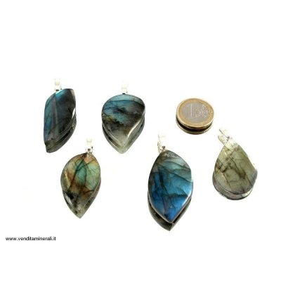 Ciondolo labradorite cabochon in argento 925