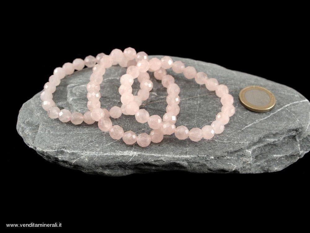 Bracciale sfaccettato quarzo rosa