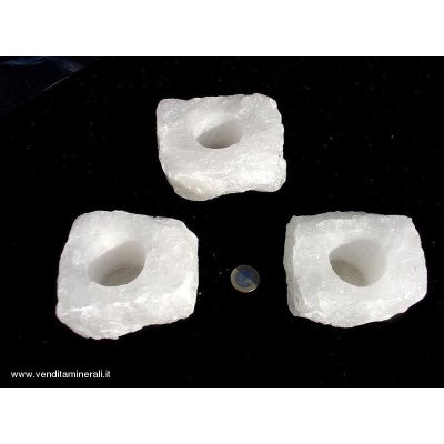 Tealight di pietra grezza di cristallo di rocca