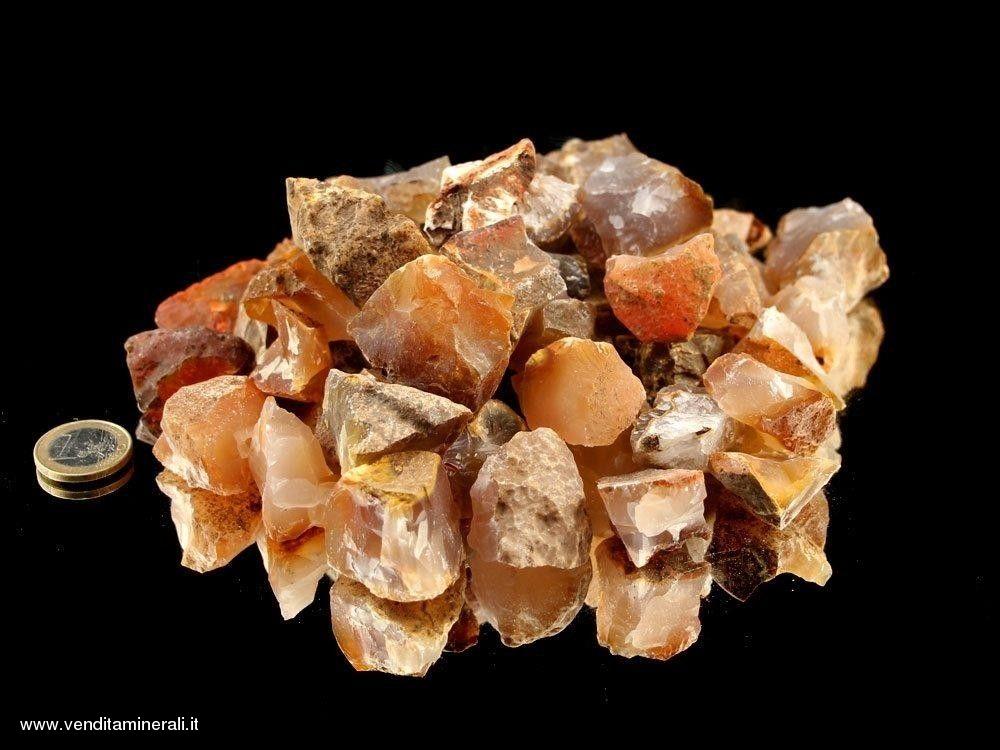 Corniola - piccole pietre grezze (2-5 cm) - 1 kg