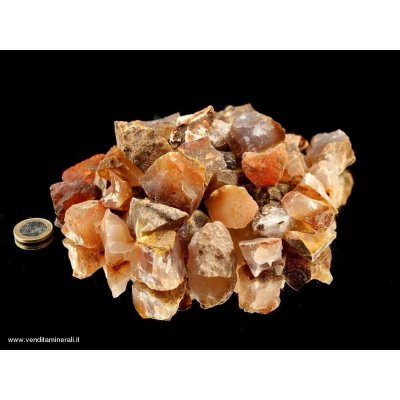 Corniola - piccole pietre grezze (2-5 cm) - 1 kg