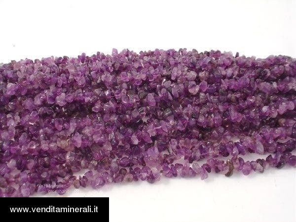 Lunga catena di schegge di ametista