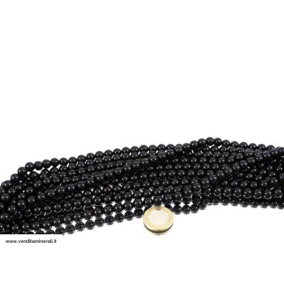 Filo sfera di tormalina nera 8 mm