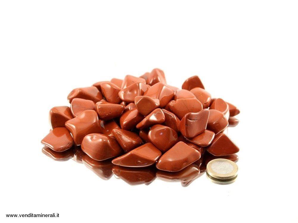 Diaspro con pietre martellate rosse - 0,5 kg