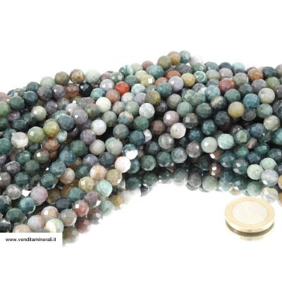 Filo di diaspro fantasia sfaccettato 8 mm