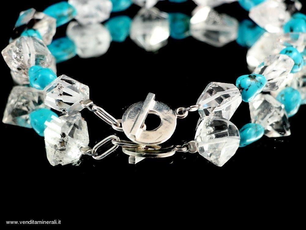 Turchese con diamante Herkimer