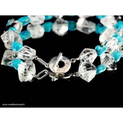 Turchese con diamante Herkimer