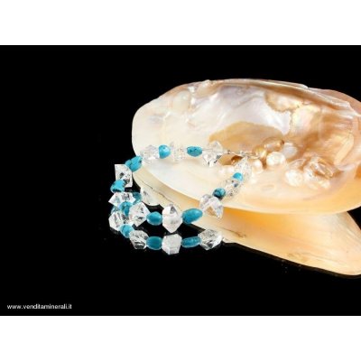 Turchese con diamante Herkimer