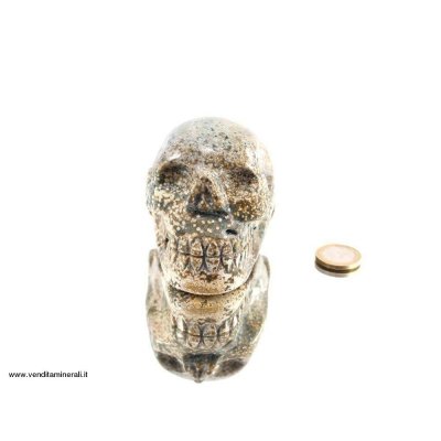Teschio di cristallo - unico dal calcedonio oceanico