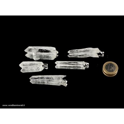 Ciondolo in cristallo laser con canna argentata