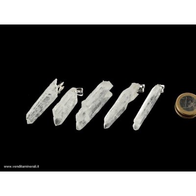 Ciondolo in cristallo laser con canna argentata