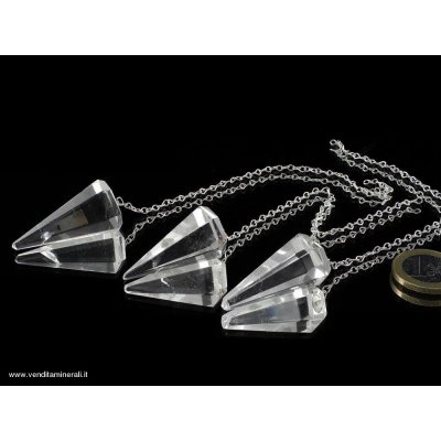 Pendolo in cristallo di rocca - argento