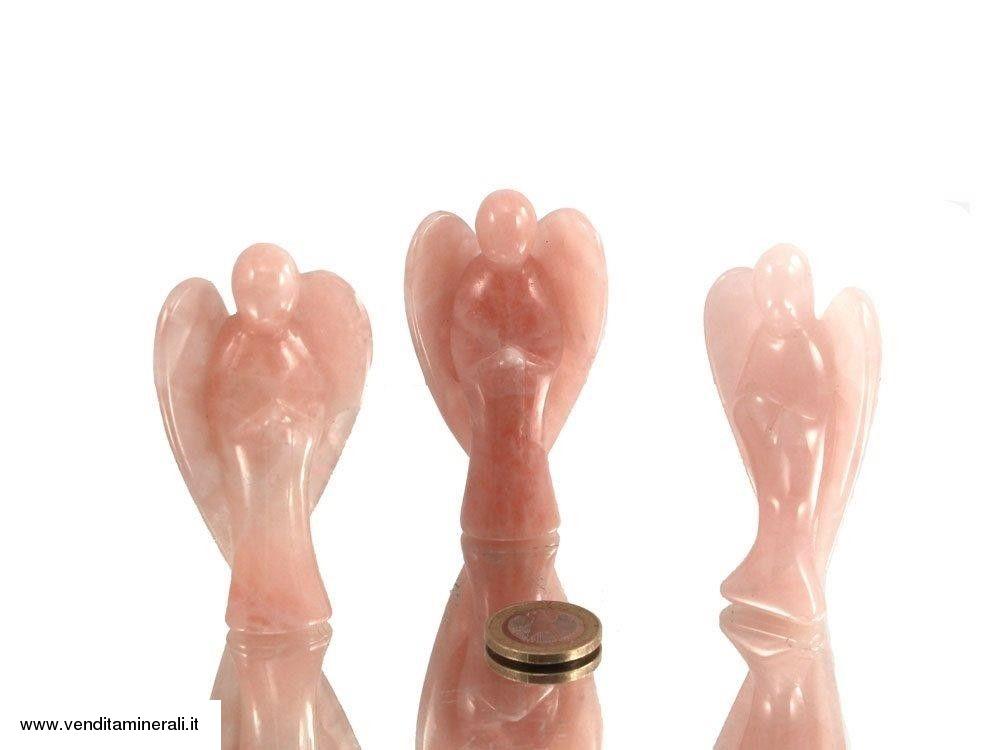 Angelo di Quarzo rosa - 7,5 cm