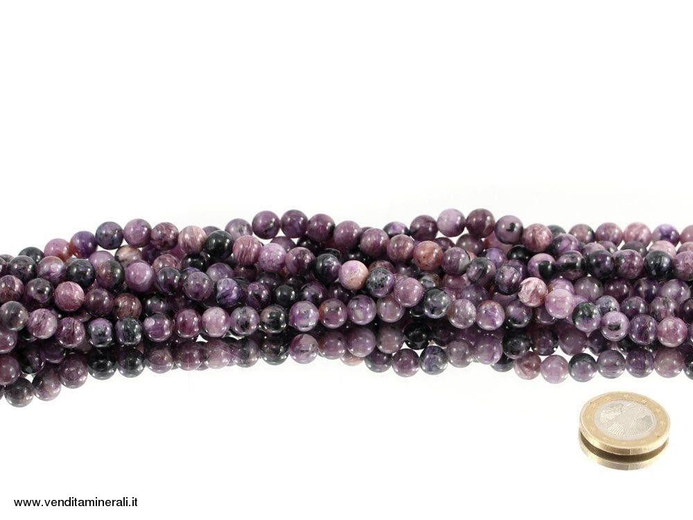 Collana di charoite da 8 mm