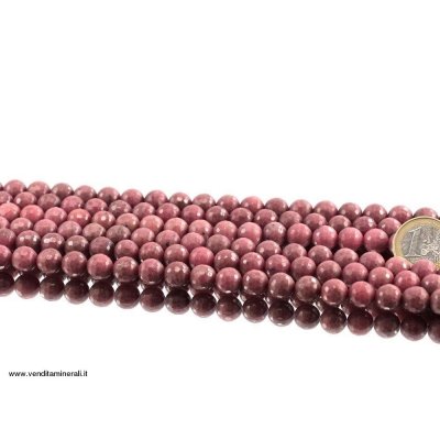 Filo in catena di rodonite sfaccettato da 10 mm