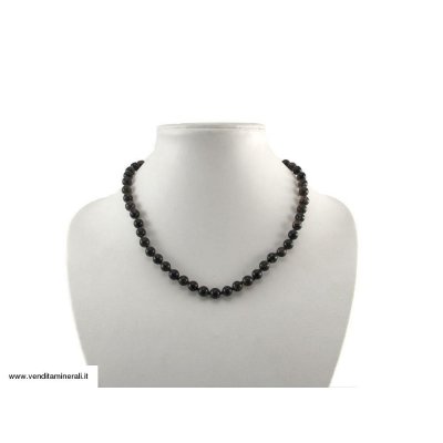 Catena a sfera in ossidiana a stecca 8 mm / 50 cm