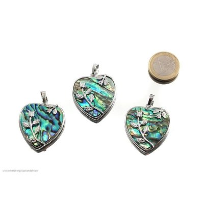 Ciondolo cuore di abalone 'rosa'