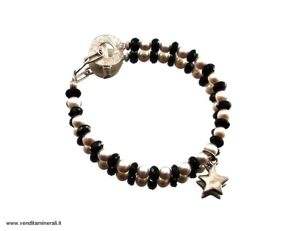 Bracciale spinello con charm in argento