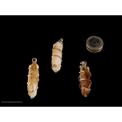 Ciondolo doppio citrino con spirale