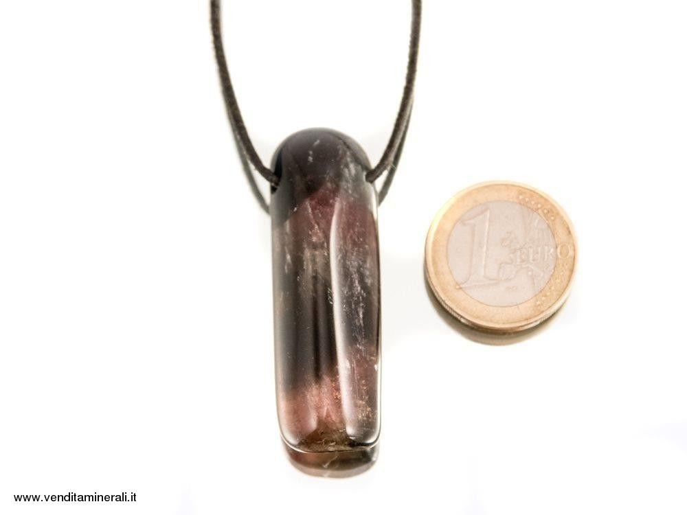 Ciondolo in tormalina multicolore con alesaggio