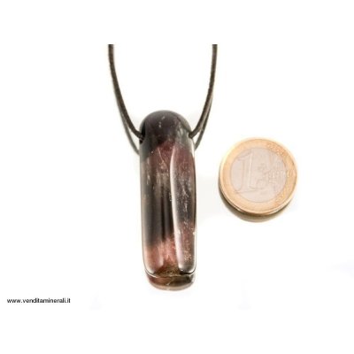 Ciondolo in tormalina multicolore con alesaggio