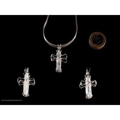 Ciondolo a croce - cristallo di rocca