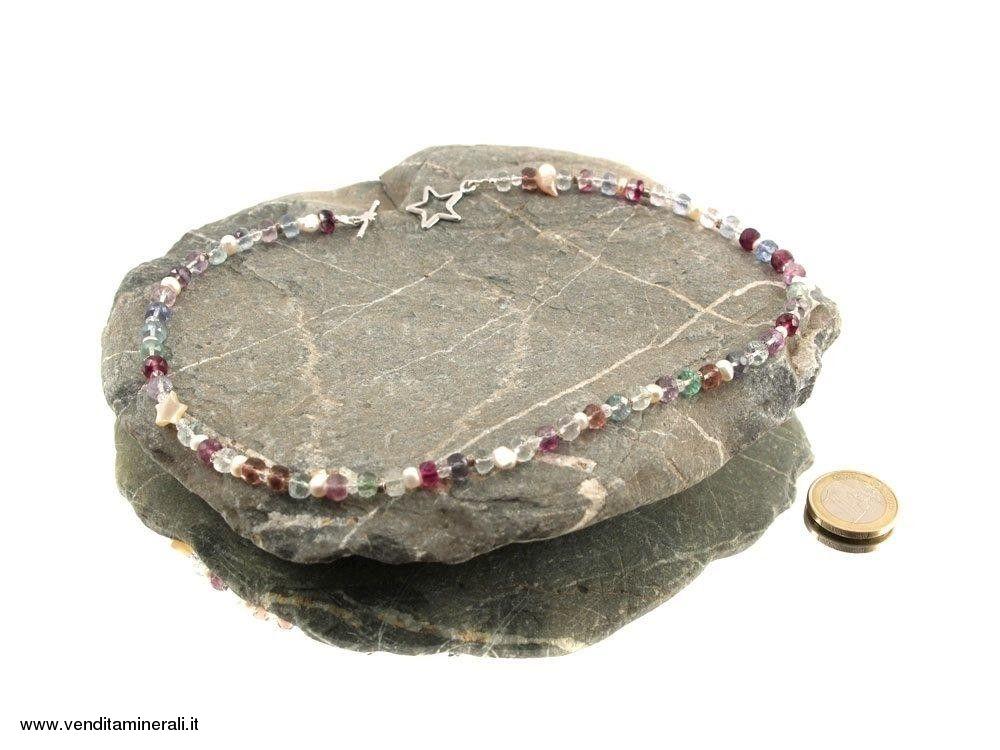 Catena di fluorite con perle