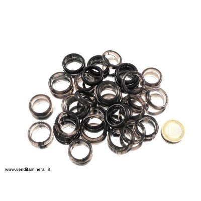 Anello in pietra di ossidiana lamellare - 50 pezzi