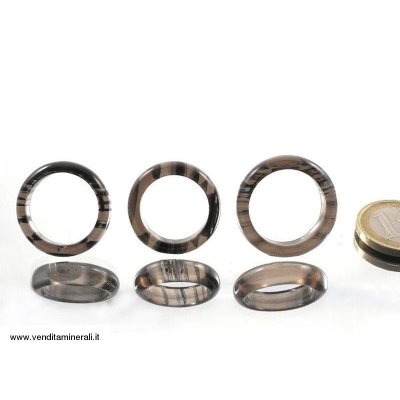 Anello in pietra di ossidiana lamellare - 50 pezzi