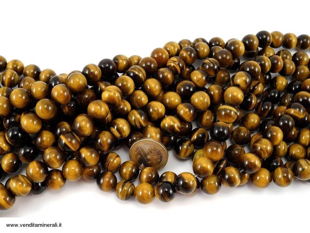 2 PIETRA DI OCCHIO DI TIGRE SFERA D.12 MM P.SUDAFRICA