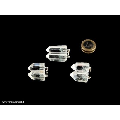 Pendente in quarzo con anima argentata