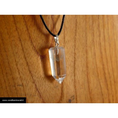 Pendente in quarzo con anima argentata