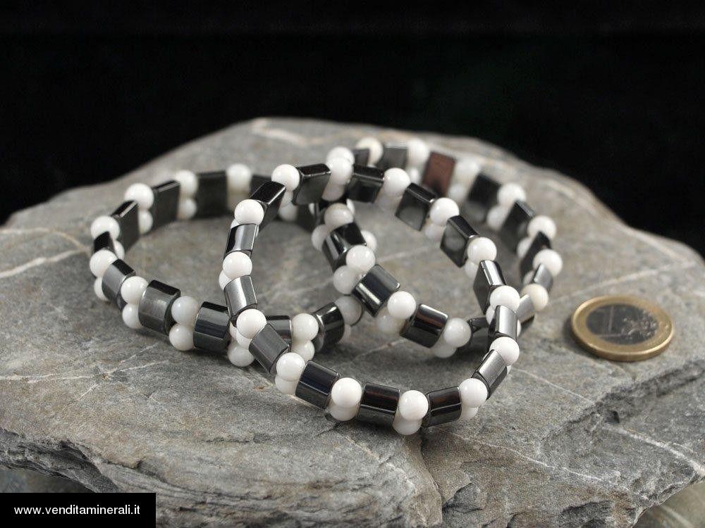 Ematite - bracciale in madreperla