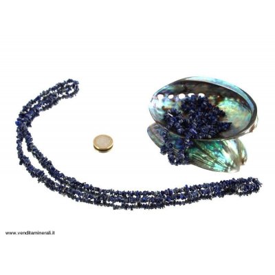 Lunga catena di schegge di lapislazzuli