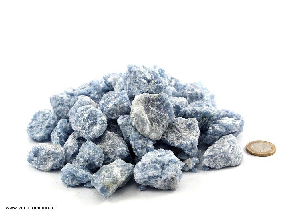 Calcite blu chiaro - piccole pietre grezze (2-4 cm) - 1 kg