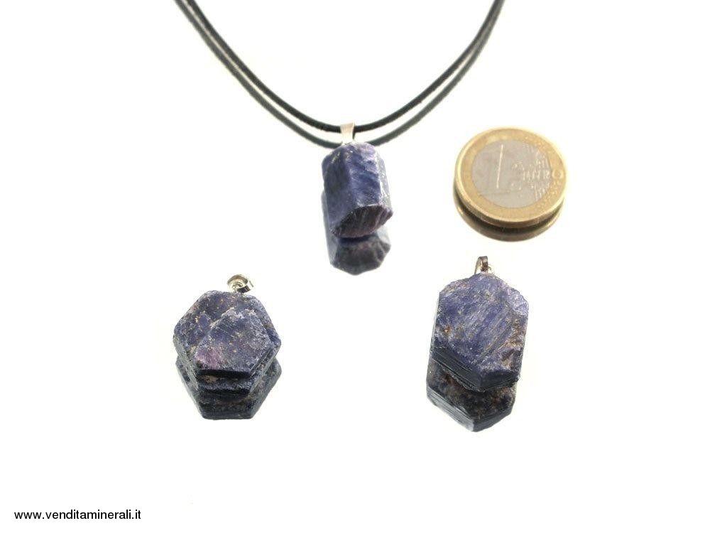 Ciondolo in cristallo di zaffiro 925 argento