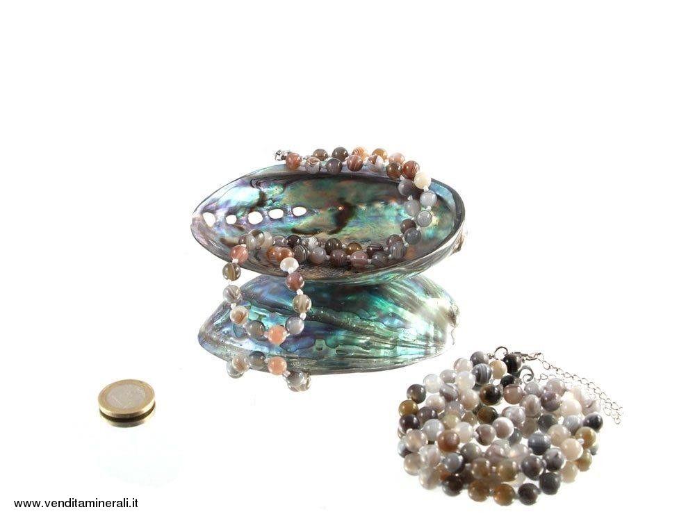 Catena a palla di agata del Botswana 8 mm / 50 cm