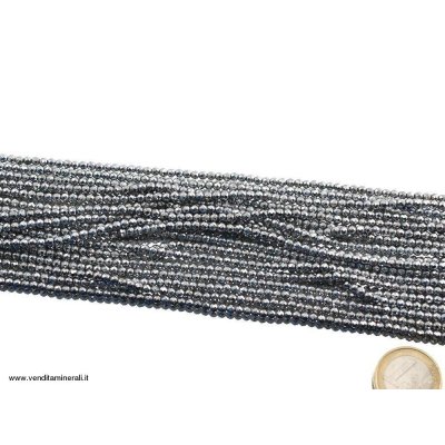 Ematite sfaccettata con contenitore platinizzato 3 mm